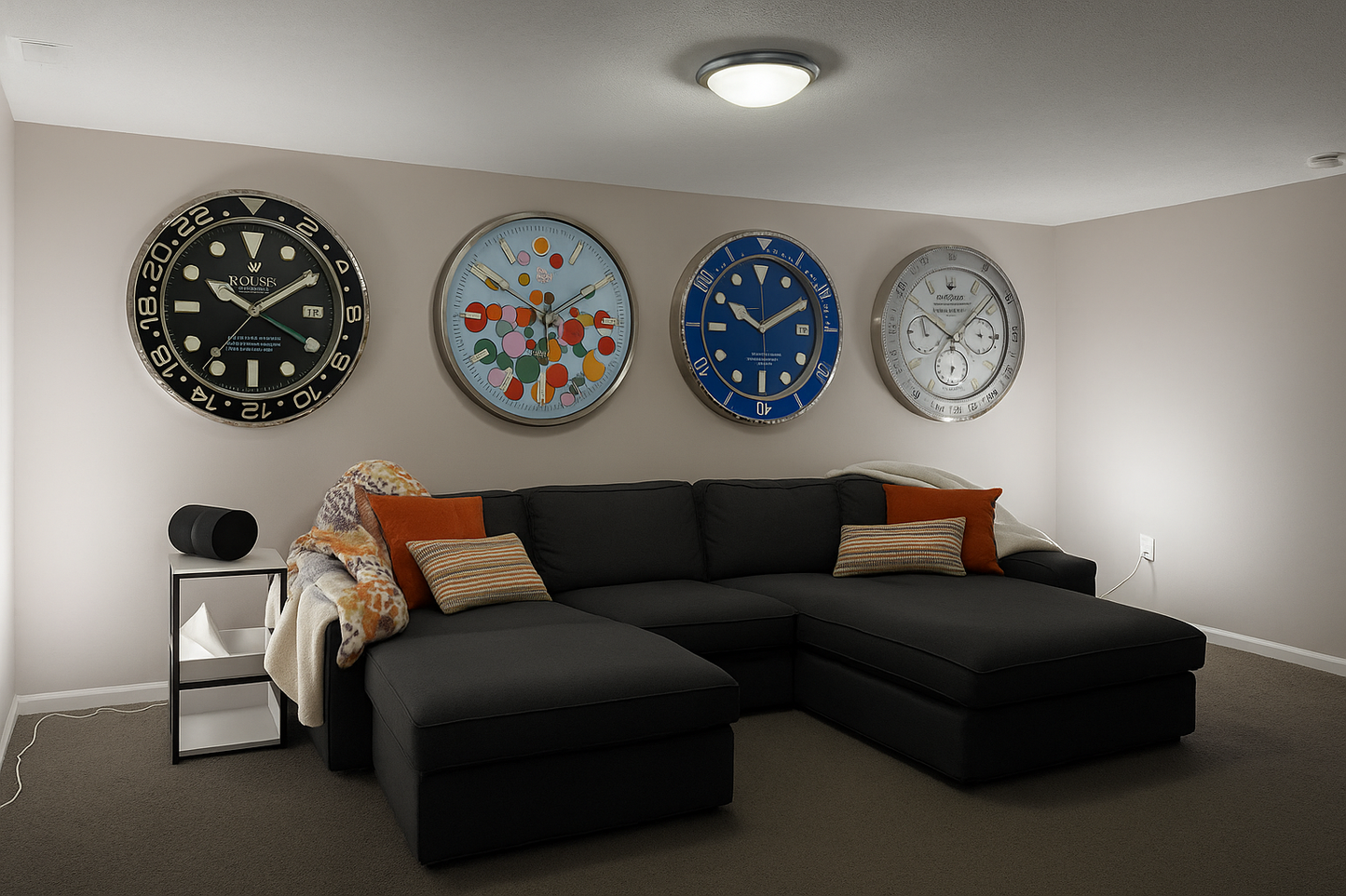 ROLLY Metal Home Decoration Wall Clocks Luxury Modern Design Quartz Large Wall Watch Stainless Steel With Date Luminous Silent Sweeping Hands